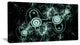 Blue on Black 3D Surreal Design, Oversized Abstract Canvas Art Print, 60x28