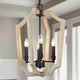 4-Lights Distressde White and Bronze Modern Cage Chandelier