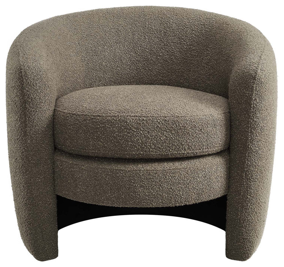 Affinity Upholstered Boucle Fabric Curved Back Armchair