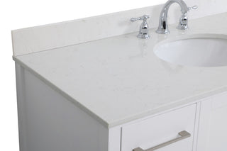 Iris 48" Single Bathroom Vanity, White With Backsplash
