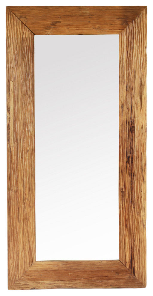 Rustic Deep Grain Teak Mirror 72"