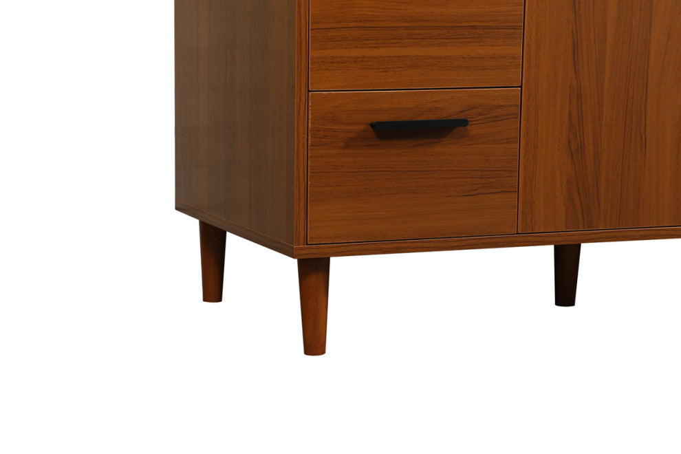 Home Living Modern Natural Oak-Light Bathroom Vanity, Teak, 48"
