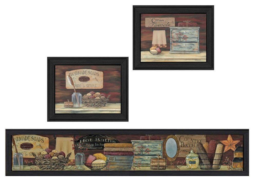 "Country Bath II" Collection By Pam Britton, Printed Wall Art, Black Frame