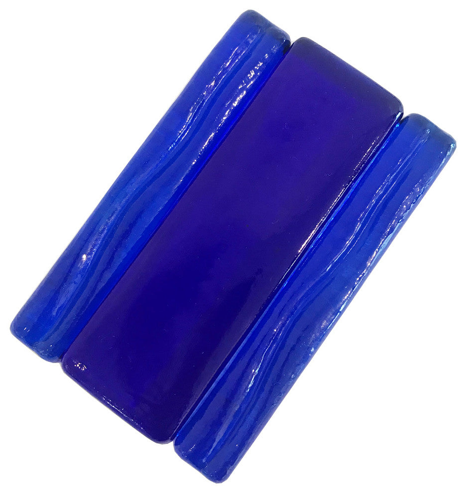 2x6 Field Tile Hand Poured Glass Tile, Cobalt