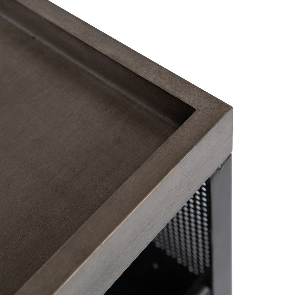 Piazza Storage Cart, Gray/Black 18x7x30