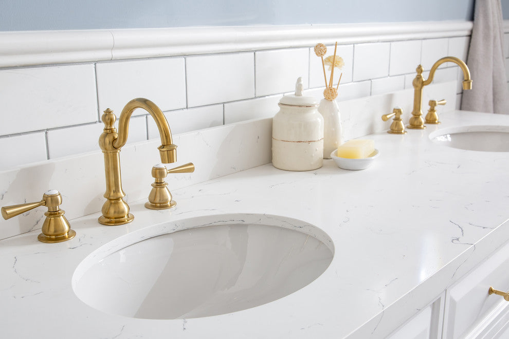 72" Palace Collection With Hardware, Satin Brass Finish, Pure White, F2-0012 Fau