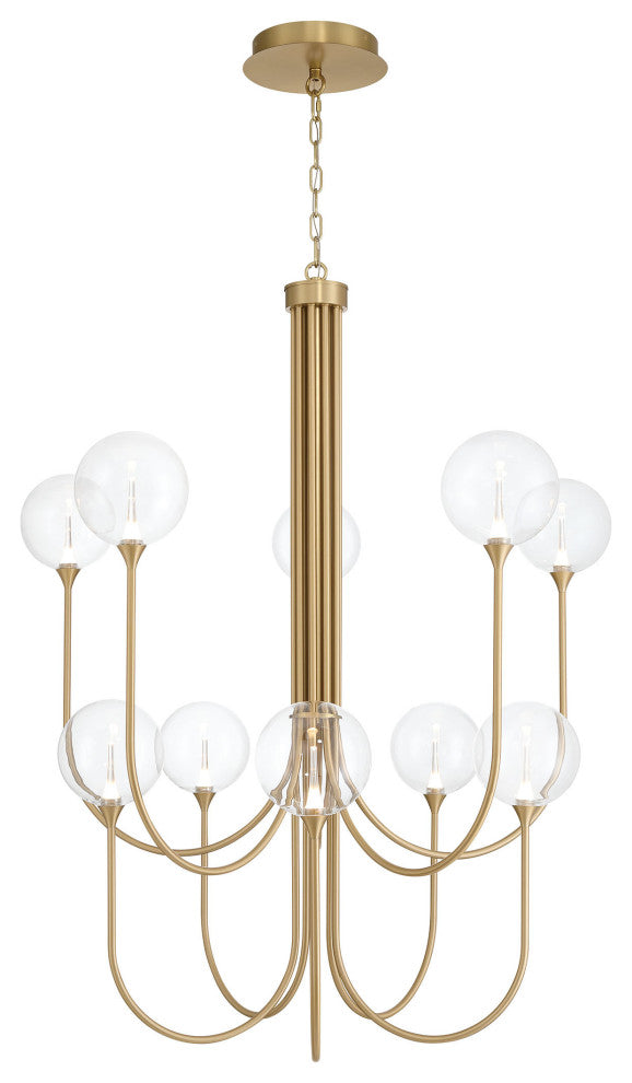 Iissa 10L 40" Gold Clear Chandelier