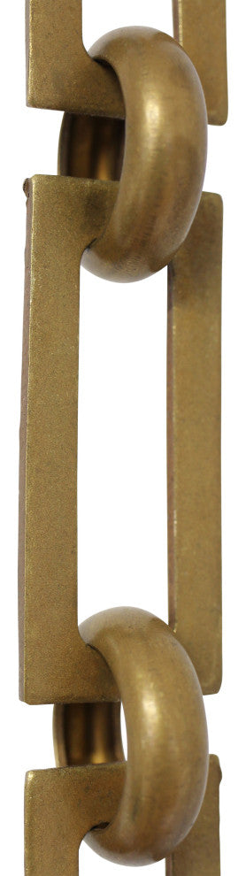 RCH Hardware Brass Rectangle Chandelier Chain, 3'', Antique Brass, U55