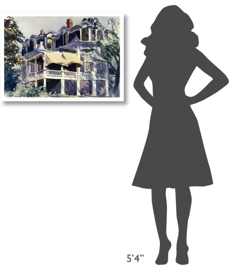 "The Mansard Roof, 1923" Digital Paper Print by Edward Hopper, 32"x23"