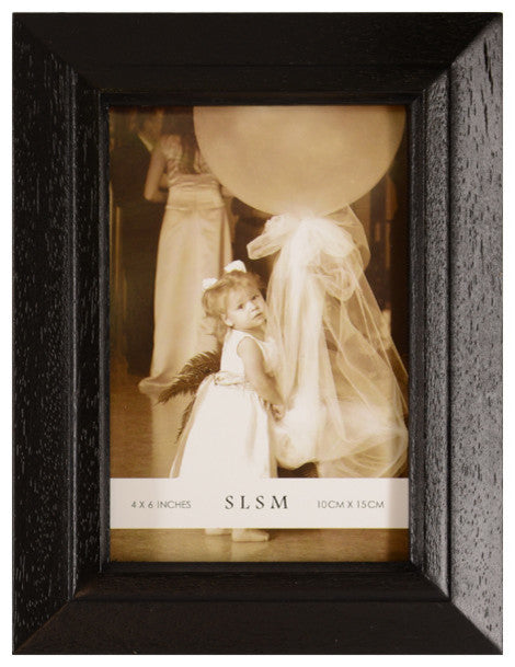 Elegance 4"x6" Wood Frame, Narrow Border, Black