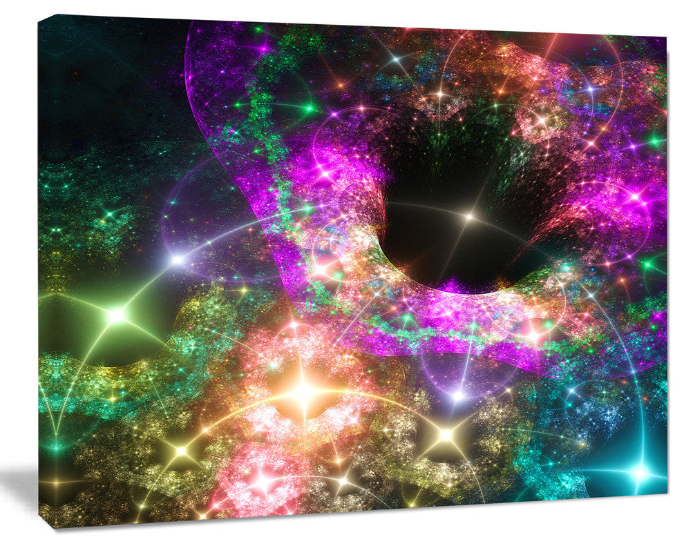 Pink Cosmic Black Hole, Abstract Art on Canvas, 40x30