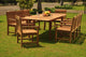 9-Piece Outdoor Teak Dining Set, 94" Extension Table, 8 Devon Arm Chairs