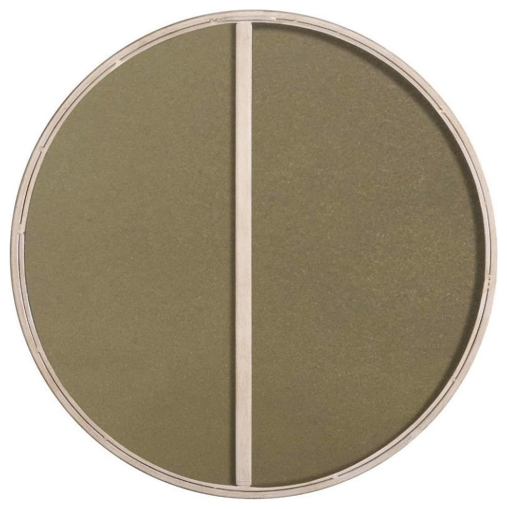 Elegant Decor Eternity 24" Round Metal Frame Mirror in Silver