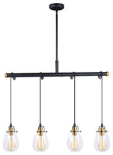 Kassidy 4-Light Dual Mount Pendant/Wall Sconce, Black and Natural Brass