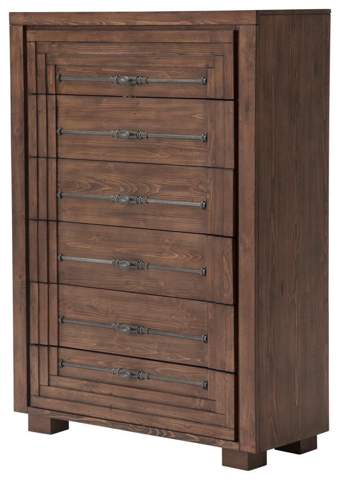 Aico Amini Carrollton 6 Drawer Chest in Rustic Ranch