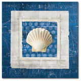 'Sea Shell III on Blue' Canvas Art by Belinda Aldrich