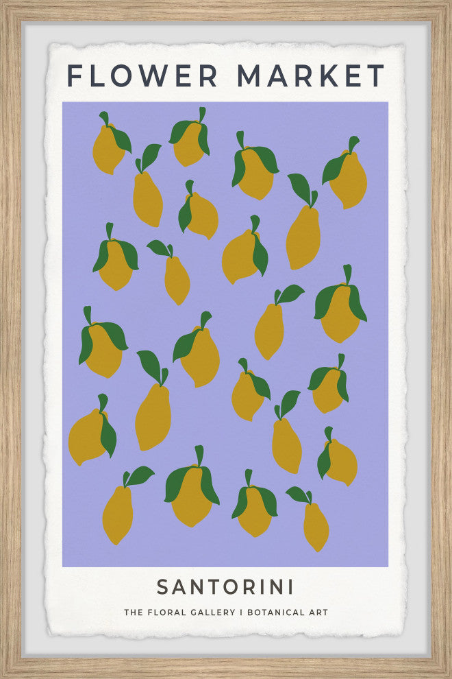 "Santorini Lemons" Framed Painting Print, 12x18