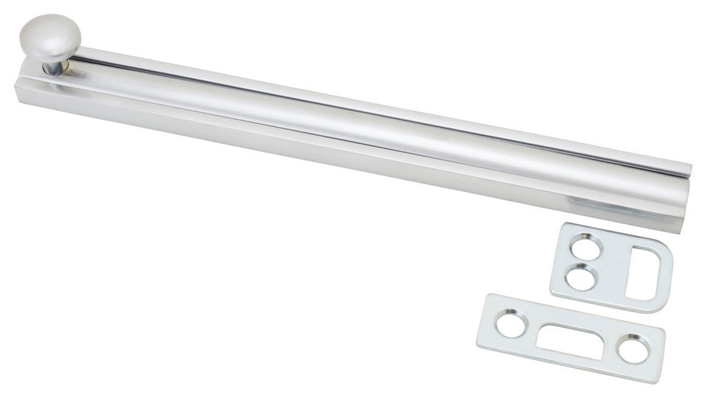 6" Surface Bolt, Satin Chrome