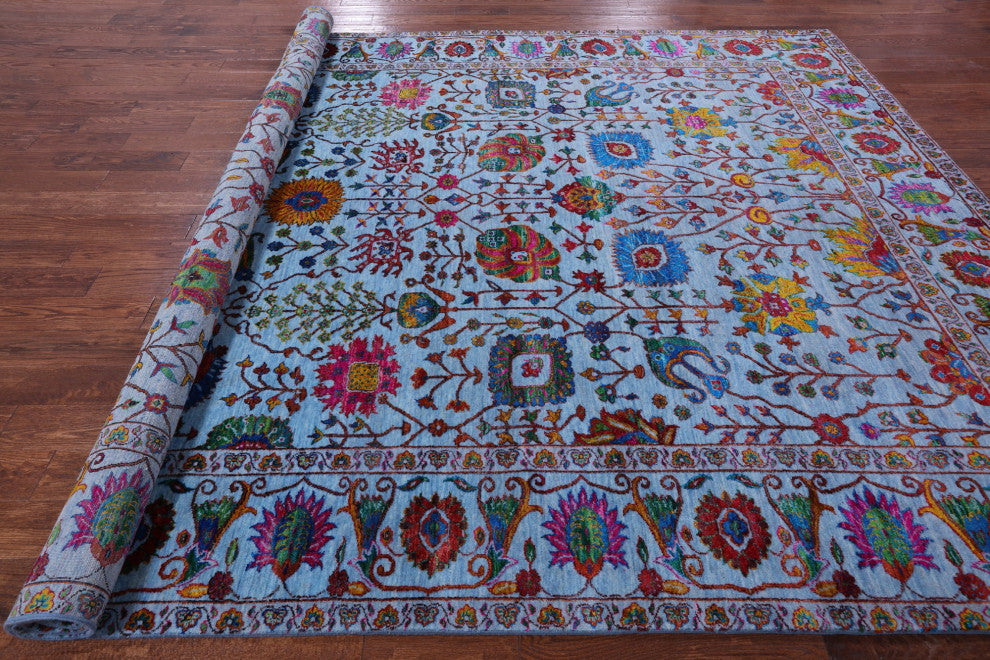 9' 0" X 11' 7" Persian Handmade Wool & Silk Rug - Q14927