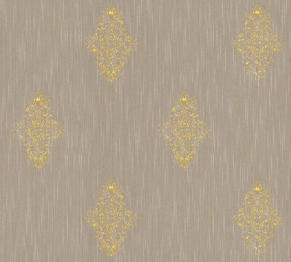Luxury, A High Quality Ensemble Brown Wallpaper Roll, Traditional Wall Decor