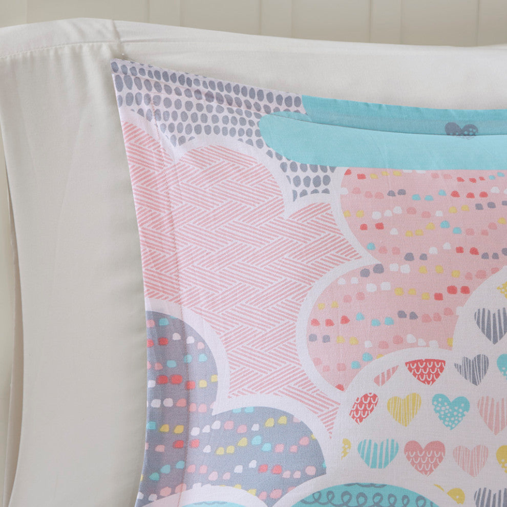 Kids Cotton Comforter/Duvet Cover/Coverlet Set, Pink, Full/Queen, Comforter