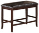 Upholstered Counter Height Bench, Dark Brown