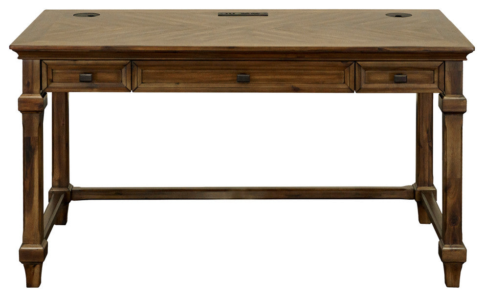 Traditional Wood Writing Desk Office Desk Storage Table Brown