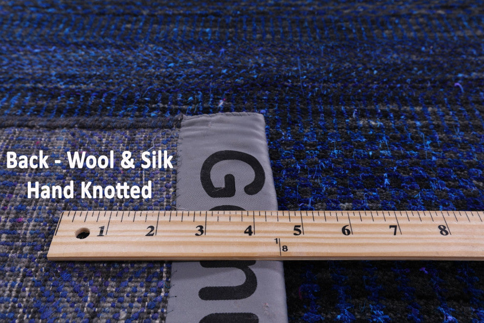 8' 0" X 16' 2" Wool and Silk Hand-Knotted Super Savannah Gabbeh Rug Q6097