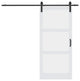 3-Panel Frosted Glass Barn Door Sliding Door with Hardware Kit, 42''wÃ—84''h