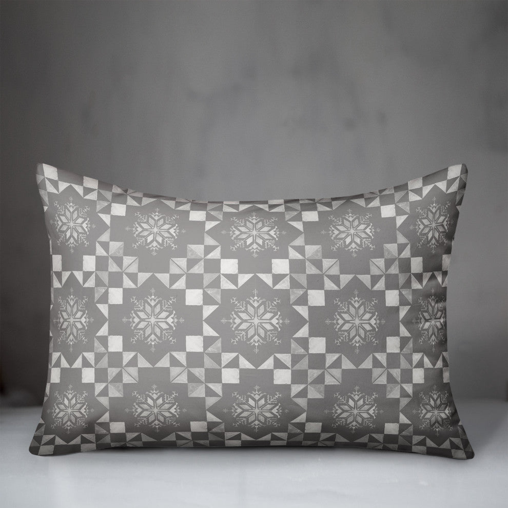 Neutral Christmas Pattern 20 x 14 Spun Poly Pillow