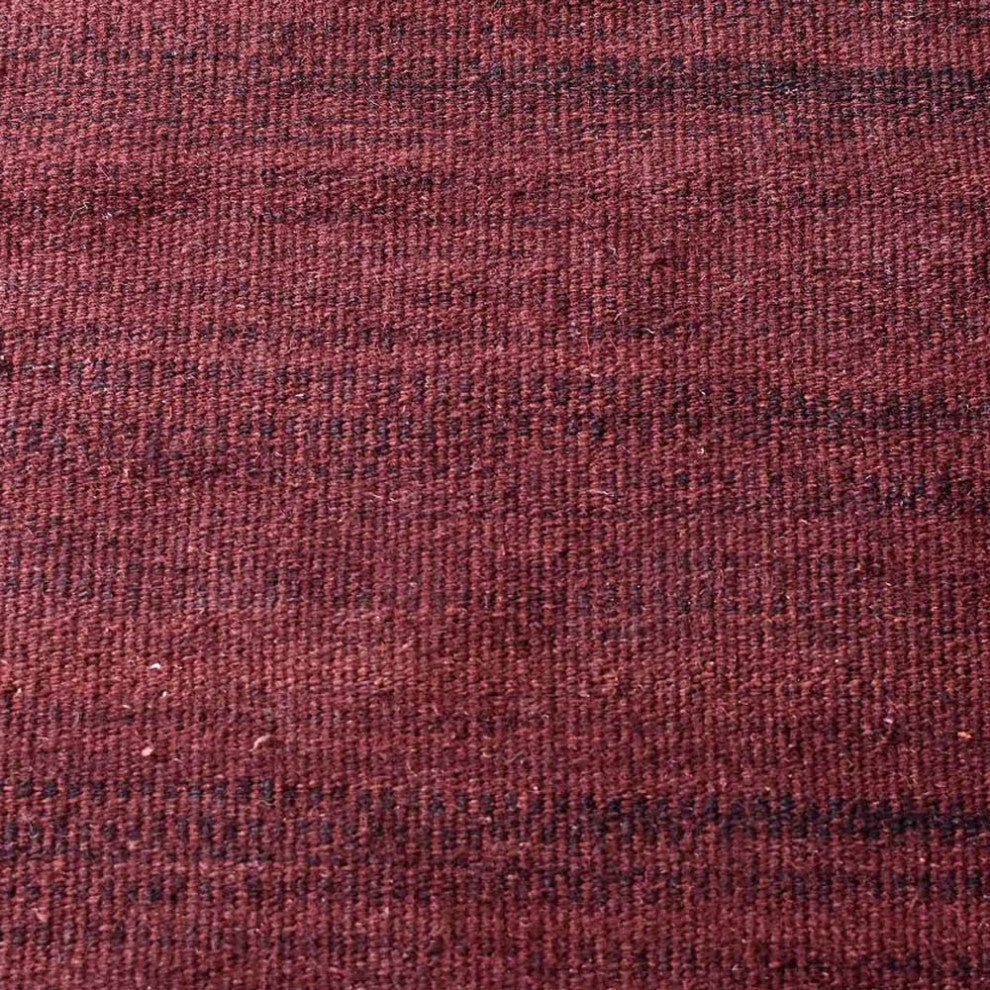 HAND WOVEN FLAT WEAVE KILIM WOOL ECO-FRIENDLY AREA RUGS-Solid,Dark Red