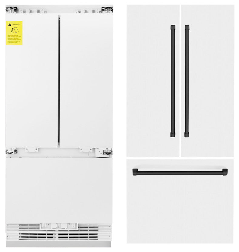 ZLINE Refrigerator With Internal Water, White Matte RBIV-WM-36-MB