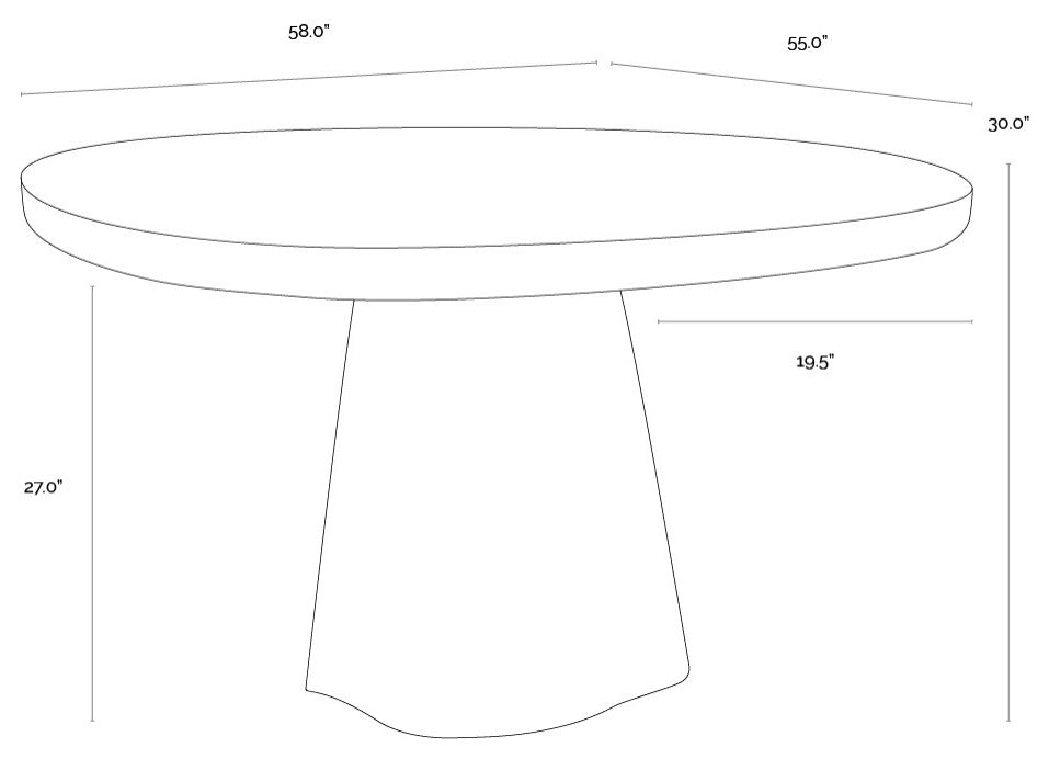 Celica Dining Table, Summer Sand, 55"