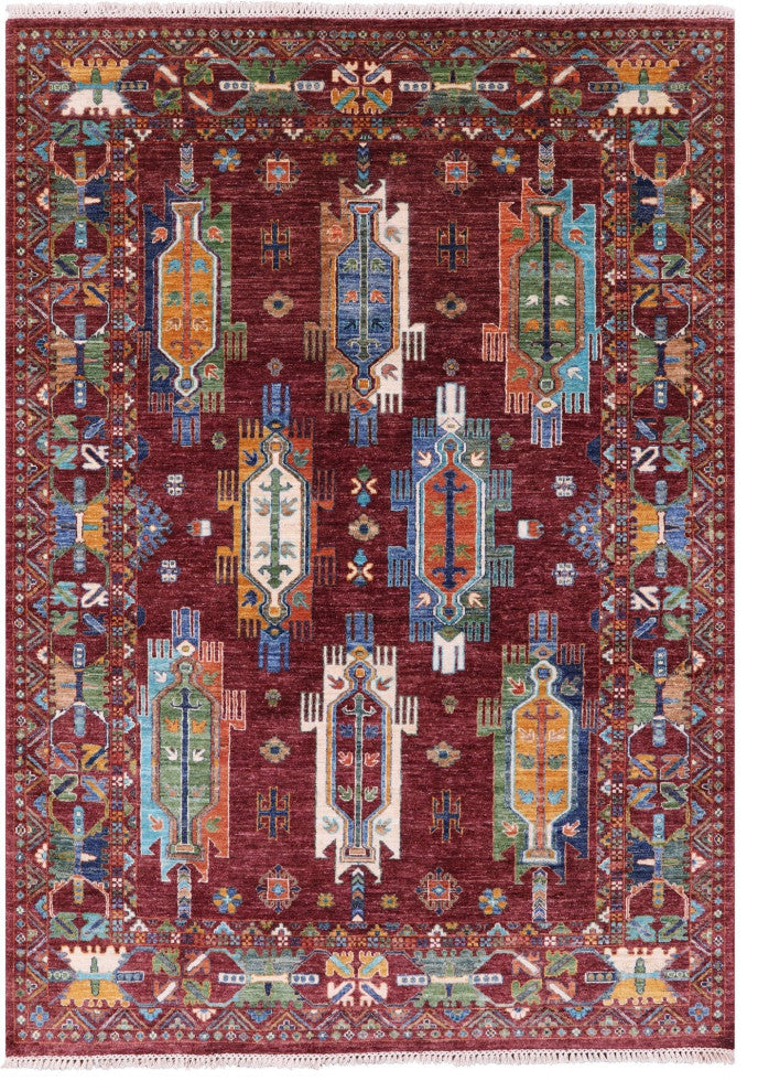 5' 9" X 7' 10" Fine Turkmen Ersari Handmade Rug Q11314