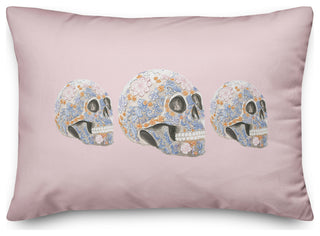 Floral Sugar Skulls 14x20 Throw Pillow