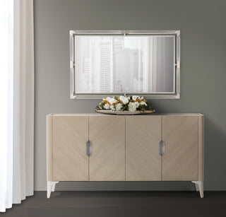 Penthouse Acrylic Wall Mirror - Clear/Brushed Stainless Steel