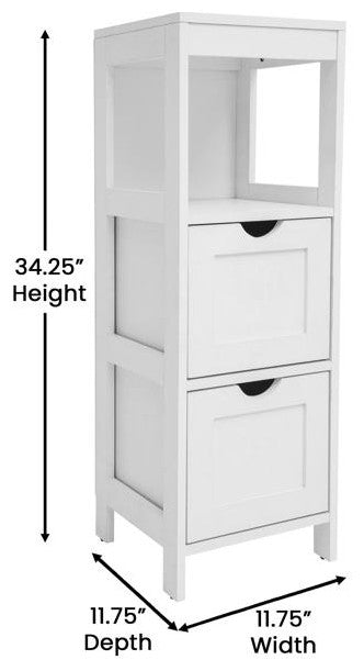 Dune Farmhouse Bathroom Storage Organizer, White