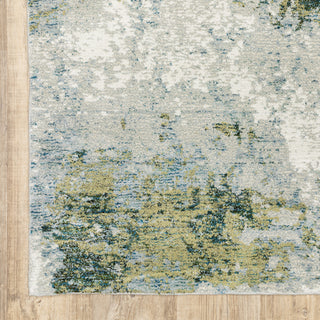 Elements Illusion Blue/Green Area Rug, 2'6"x12'