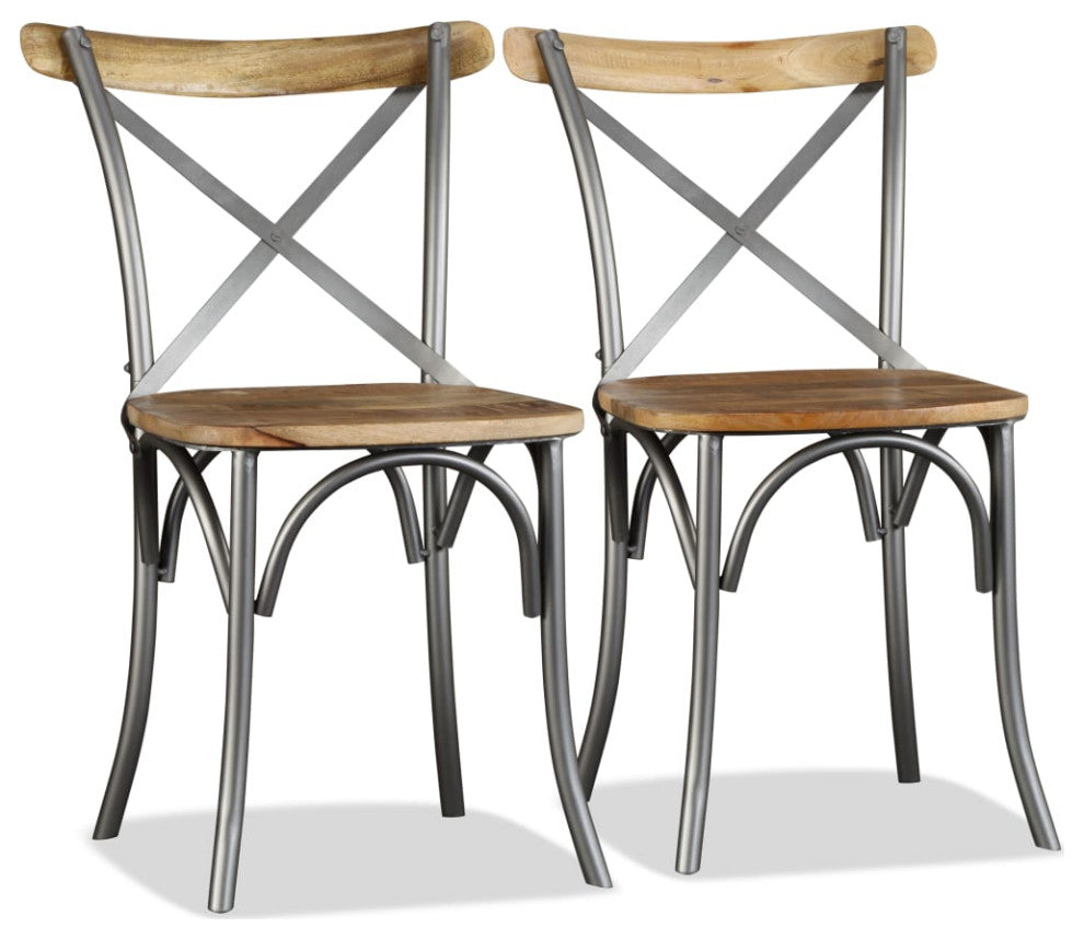 vidaXL Dining Chairs 2 pcs Solid Mango Wood