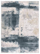 8' X 11' Cream And Blue Abstract Patches Area Rug