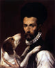 Bartolomeo Passerotti Portrait of a Man With a Dog Gallery Wrapped Canvas Print