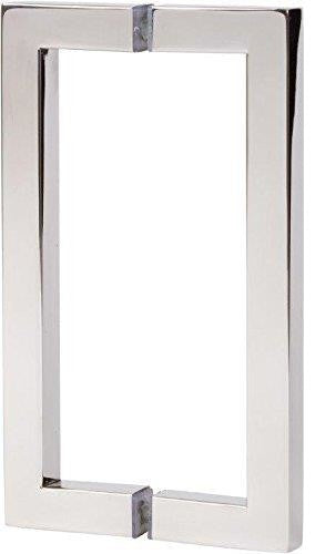 8" Back to Back Square Pull, Chrome Finish