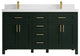 Cambridge 60 Double Bathroom Vanity in Dark Forest Green 2" White Quartz