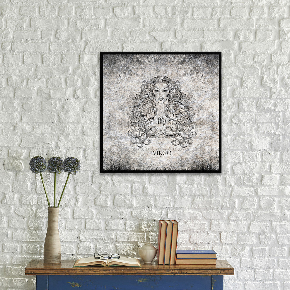 Virgo Horoscope Astrology Print on Canvas with Picture Frame, 30"x30"