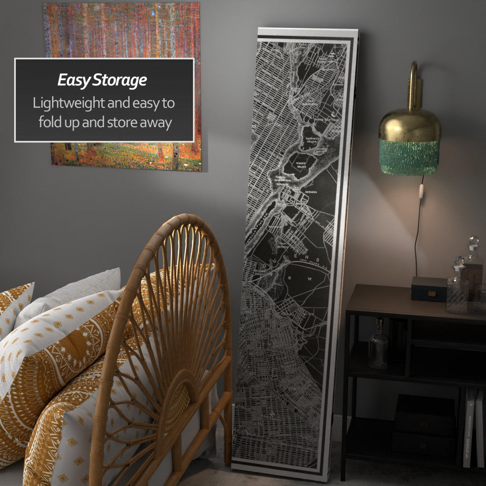 6'' Tall Double Sided Map of New York Canvas Room Divider