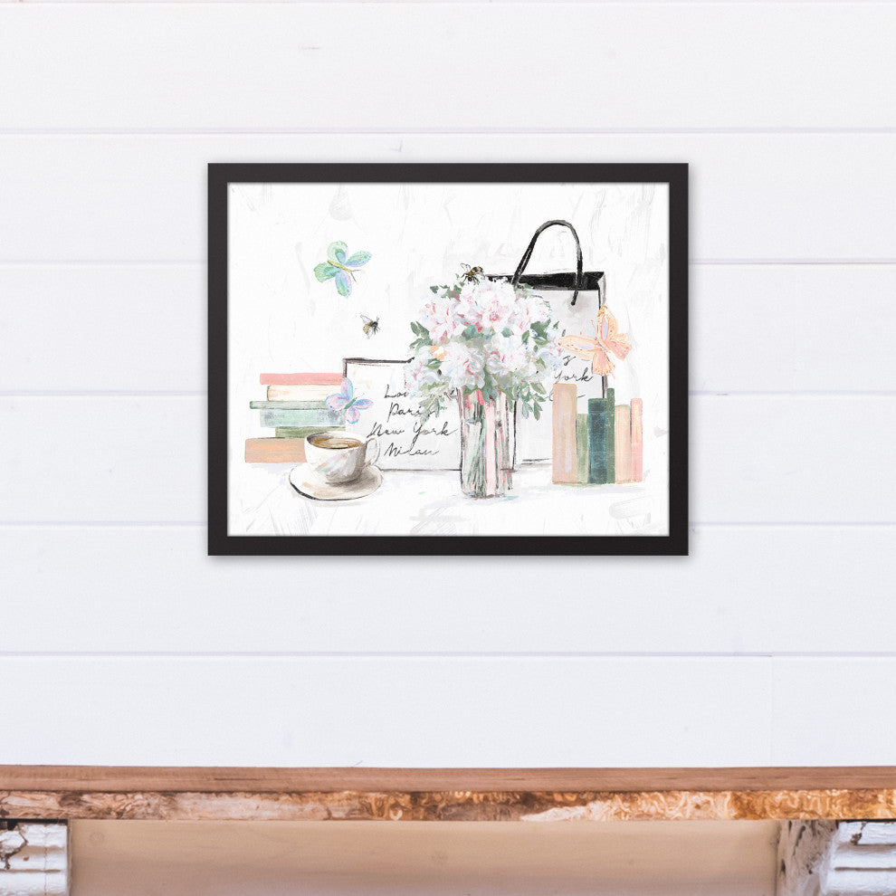 Fashion Still Life 16"x20" Black Framed Canvas