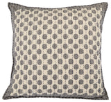 Artisan Hand Loomed Cotton Square Pillow, Dots in Gray, 24"