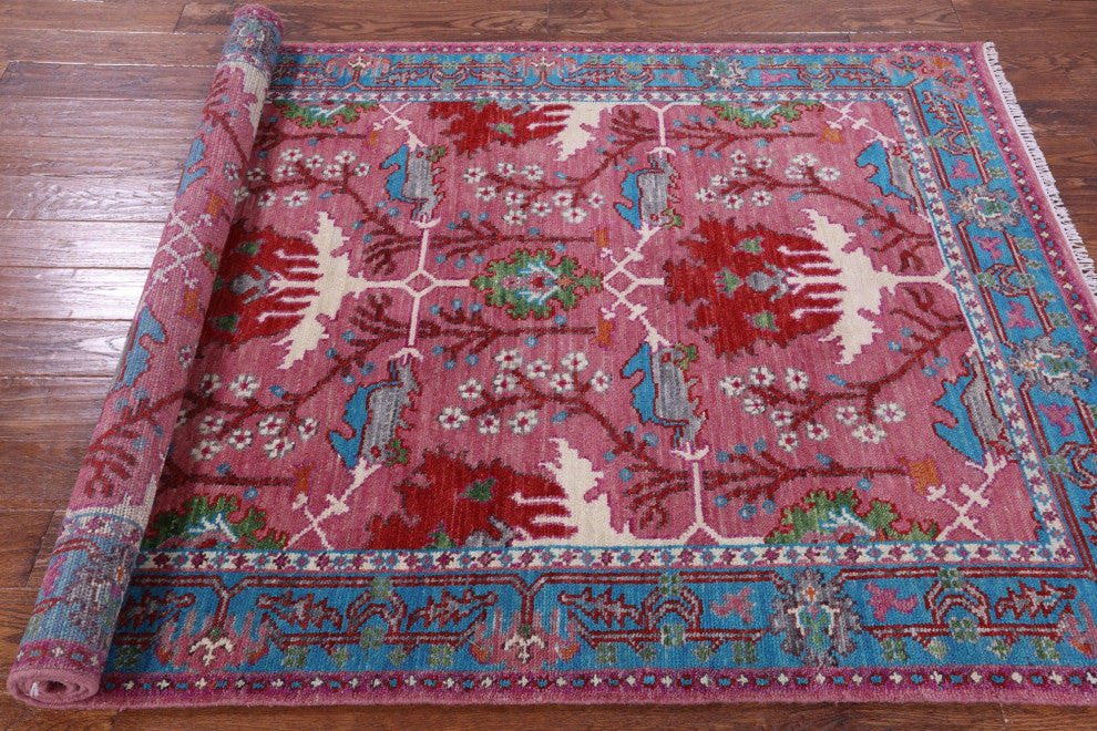 5' 0" X 7' 11" Turkish Oushak Hand Knotted Wool Rug - Q15874