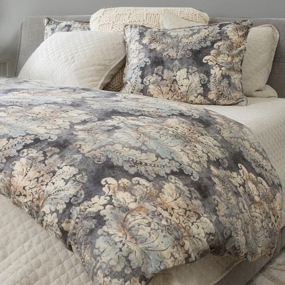 Victoria 3 Piece Washed Linen Comforter Set, Queen