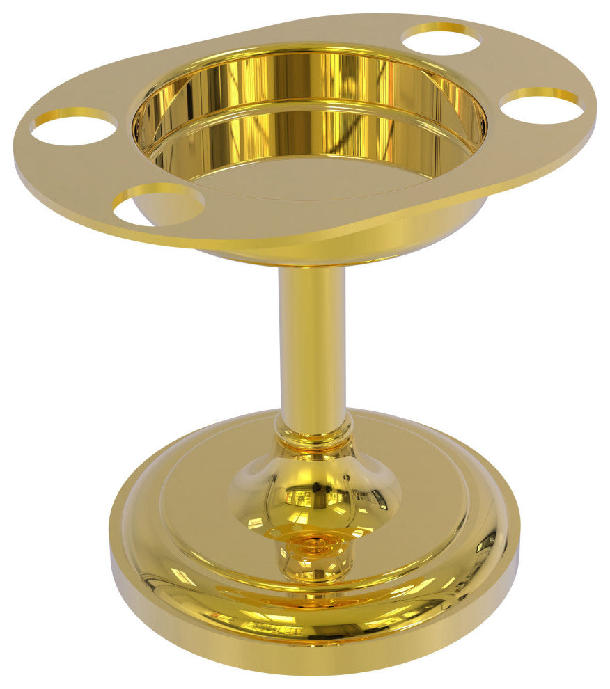 Vanity Top Tumbler and Toothbrush Holder, Polished Brass